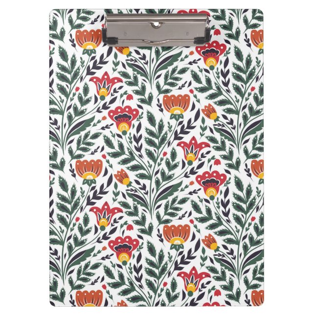 Folk art floral pattern clipboard (Front)