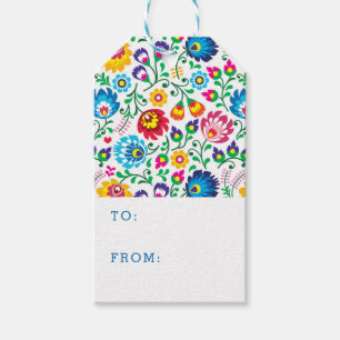 Folk Art Flower Pattern 2 Gift Tags