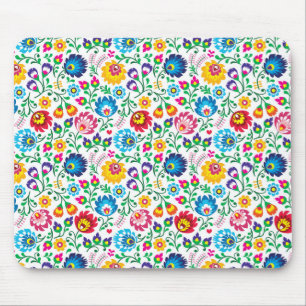Folk Art Flower Pattern 2 Mouse Pad