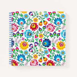 Folk Art Flower Pattern 2 Notebook