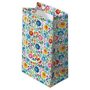 Folk Art Flower Pattern 2 Small Gift Bag