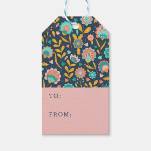 Folk Art Flower Pattern Gift Tags