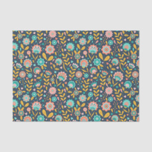 Folk Art Flower Pattern Tissue Paper
