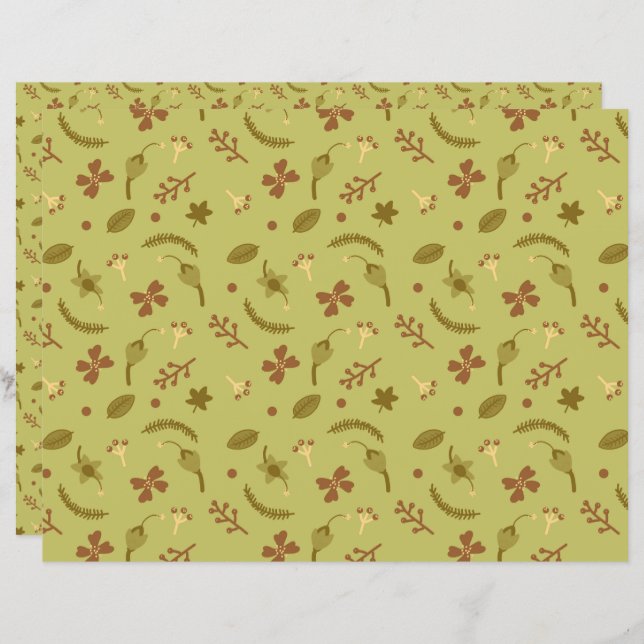 Folk Art Flowers Green (Front/Back)