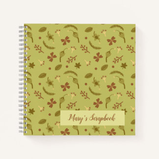 Folk Art Flowers Green Notebook
