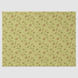 Folk Art Flowers in Green Tissue Paper