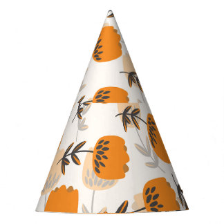Folk Art Flowers Scandinavian Style Party Hat