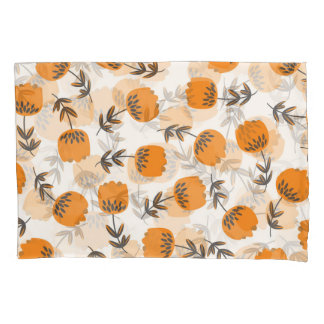 Folk Art Flowers Scandinavian Style Pillowcase