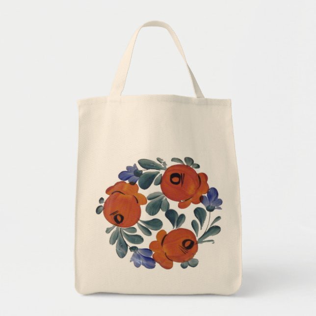 Folk Art Flowers Tote Bag (Front)