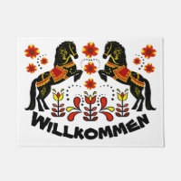 Folk art Friesian/Frisian Welcome/Willkommen red