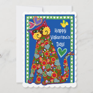 Folk Art From the Cat Valentine Flat Card