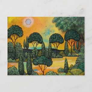 FOLK ART Gentle Morning BY LORI EVERETT postcard