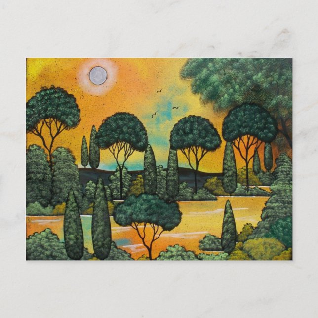 FOLK ART Gentle Morning BY LORI EVERETT postcard (Front)