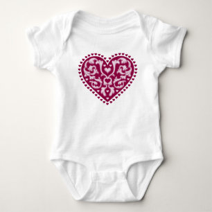 Folk Art Heart Baby Bodysuit