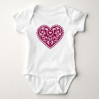Folk Art Heart Baby Bodysuit