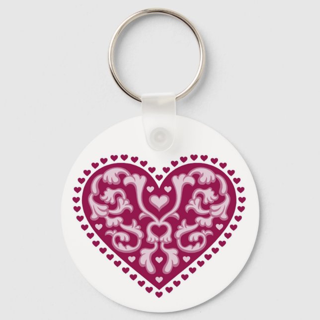 Folk Art Heart - Keychain (Front)