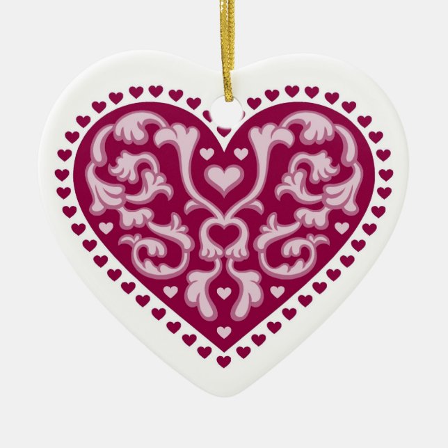 Folk Art Heart - Ornament (Front)