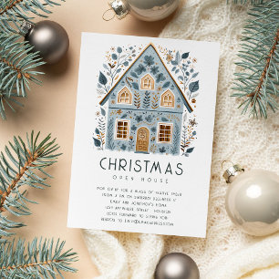 Folk Art Home Christmas Open House Invitation