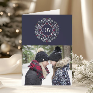 Folk Art Joy   Folded Holiday Photo