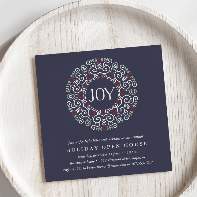Folk Art Joy | Holiday Open House Party Invitation (Creator Uploaded)