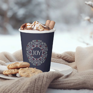 Folk Art Joy Holiday Paper Cups