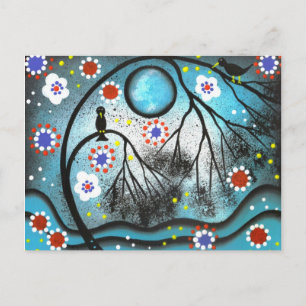 FOLK ART Lovers Tree BY LORI EVERETT postcard