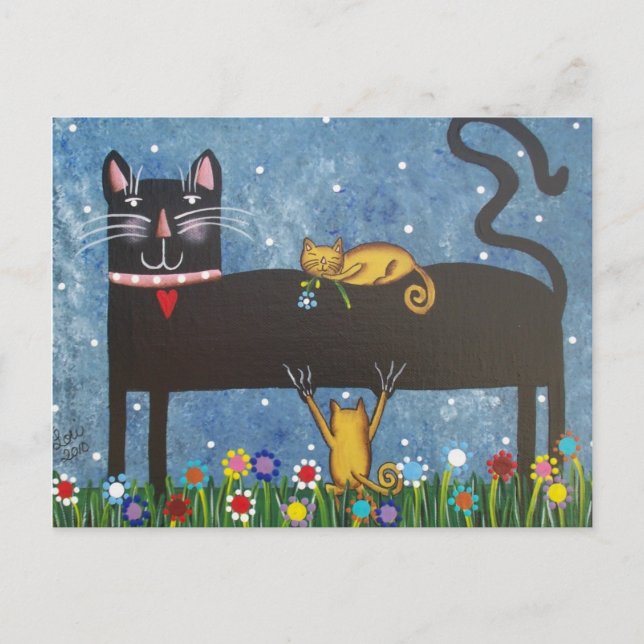 FOLK ART Mama's Twins BY LORI EVERETT postcard (Front)