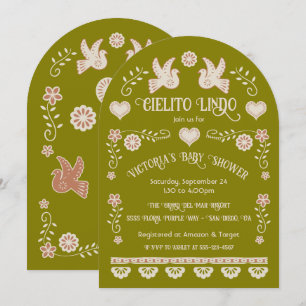 Folk art Mexican Cielito Lindo Baby Shower Arch Invitation
