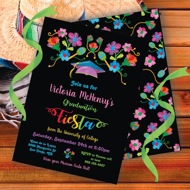 Folk Art Mexican Fiesta Graduation Invitation (Creator Uploaded)