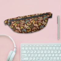 Folk Art Moths Butterflies Pink Blue Brown