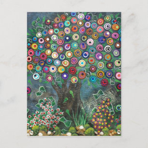 FOLK ART My Favourite Tree BY LORI EVERETT postcar Postcard