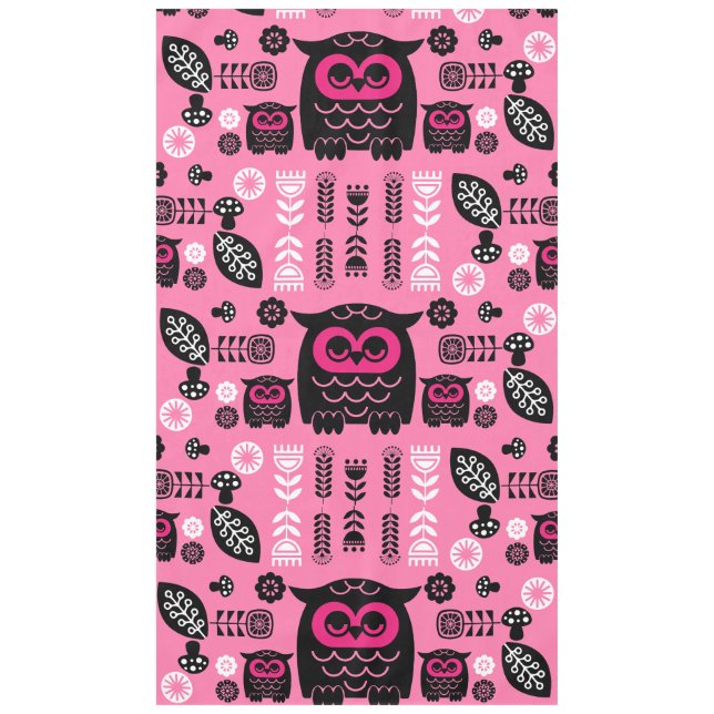 Folk Art Nordic Owl Tablecloth (Front)