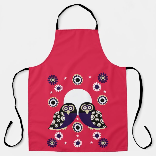 Folk Art Owl Apron (Front)