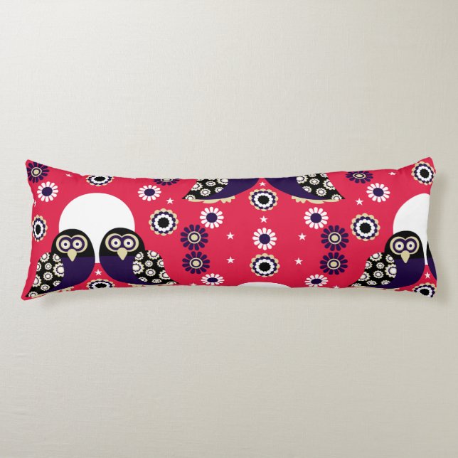 Folk Art Owl Body Cushion (Front)