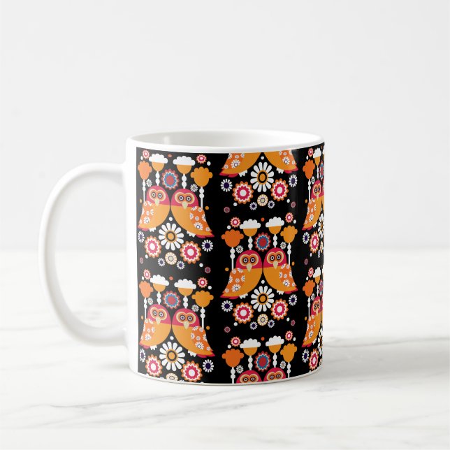 Folk Art Owl Coffee Mug (Left)