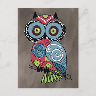 Folk Art Owl - Gorgeous! Postcard