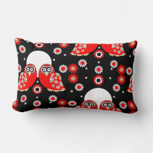 Folk Art Owl Lumbar Cushion