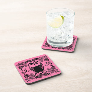 Folk Art Owl Prints Coaster