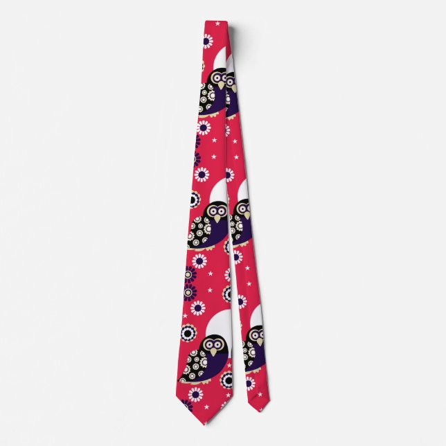 Folk Art Owl Tie (Front)