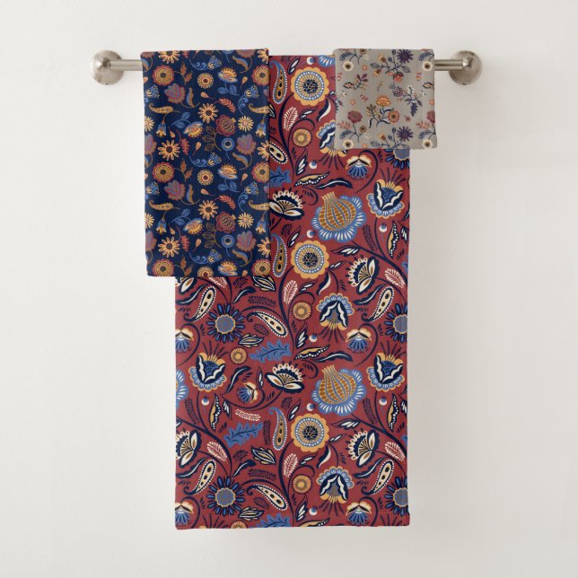 Folk Art Pattern  Bath Towel Set (Insitu)