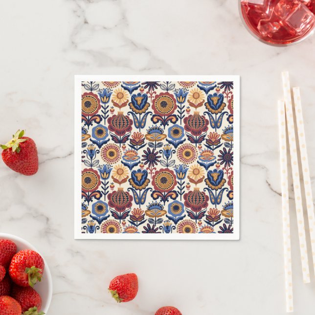 Folk Art Pattern  Napkin (Insitu)