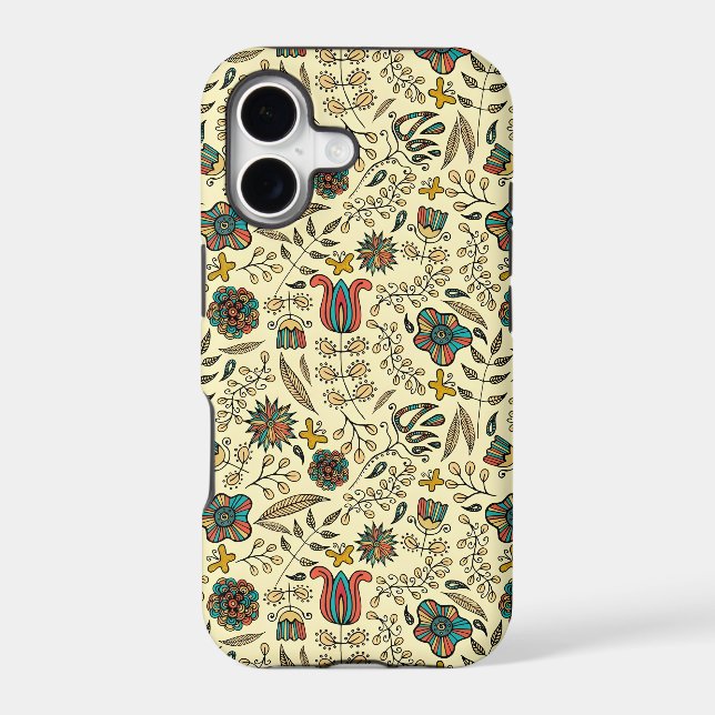 Folk art pattern on pale yellow background (Back)
