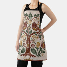Folk Art Personalized Bird Medium Apron