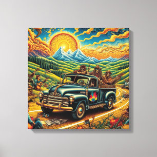 Folk Art Road Trip Canvas Print