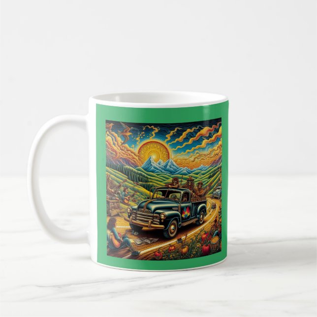Folk Art Road Trip Coffee Mug (Left)