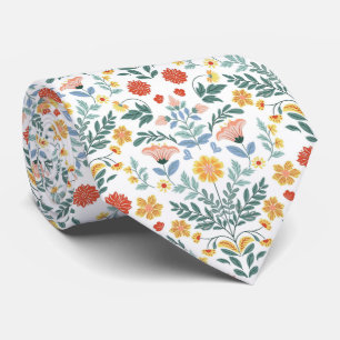 Folk Art Scandinavian Traditional Motif Tie