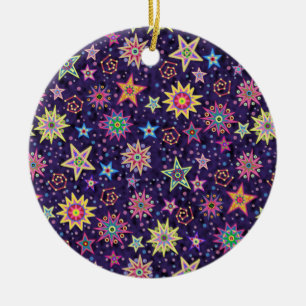 Folk Art Starry Sky Ceramic Tree Decoration