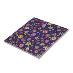 Folk Art Starry Sky Tile