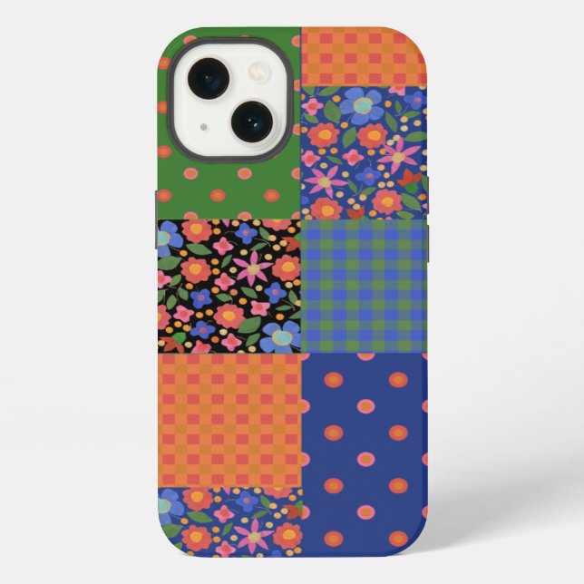 Folk Art Style Faux Patchwork iPad Case-Mate Case (Back)