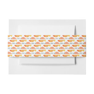 Folk Art Swimming Fish Pattern Invitation Belly Band